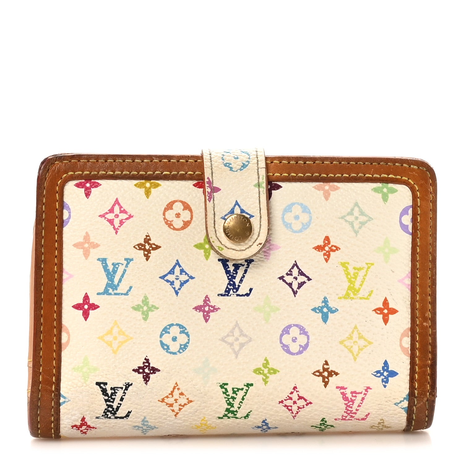 Louis Vuitton Monogram Multicolor French Purse Wallet White 1 of 9