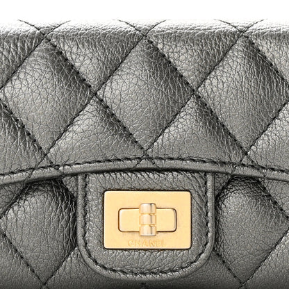 Chanel Metallic Calfskin Quilted Reissue Flap Card Holder Charcoal 8 of 9