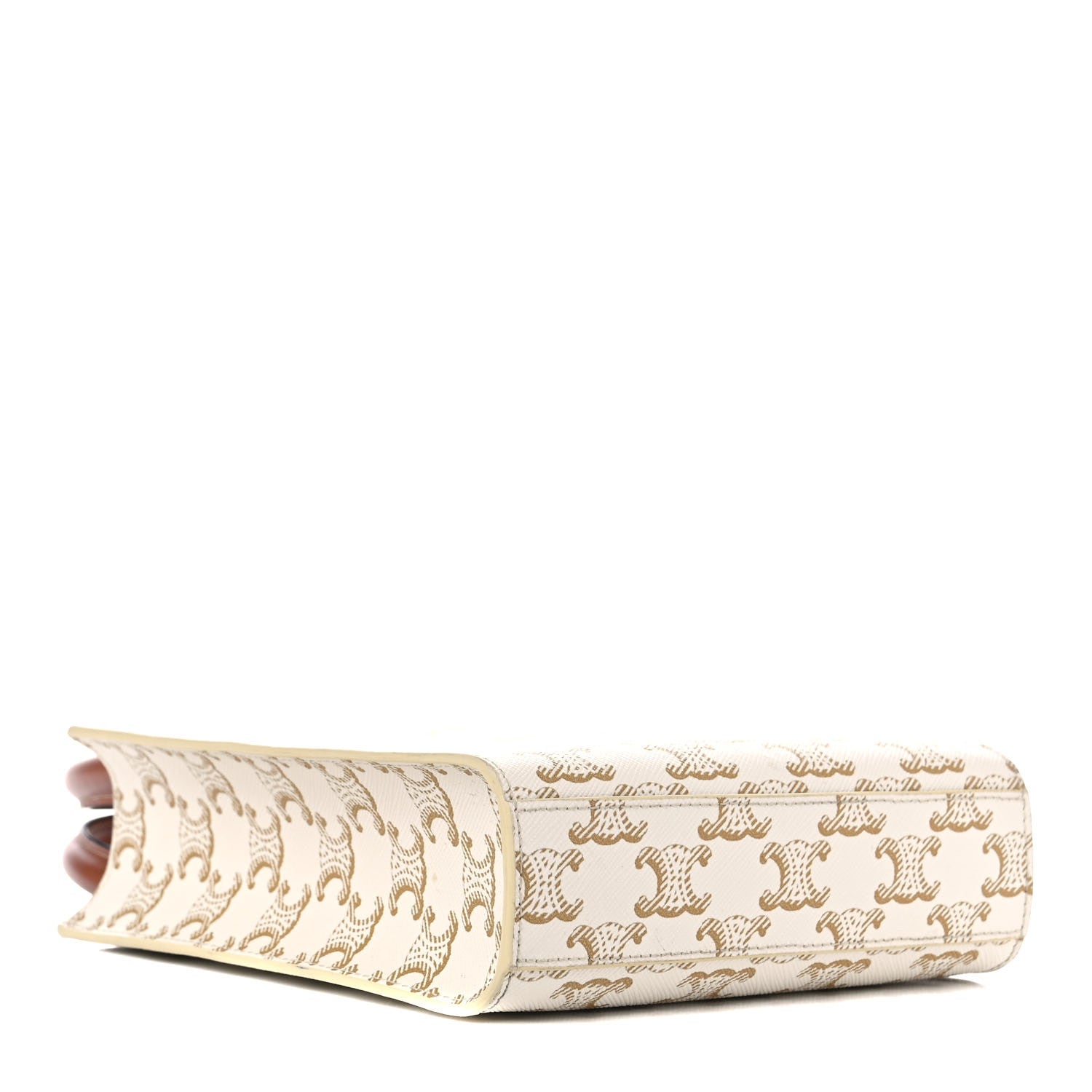 Celine Triomphe Canvas Calfskin Mini Vertical Cabas White 4 of 10
