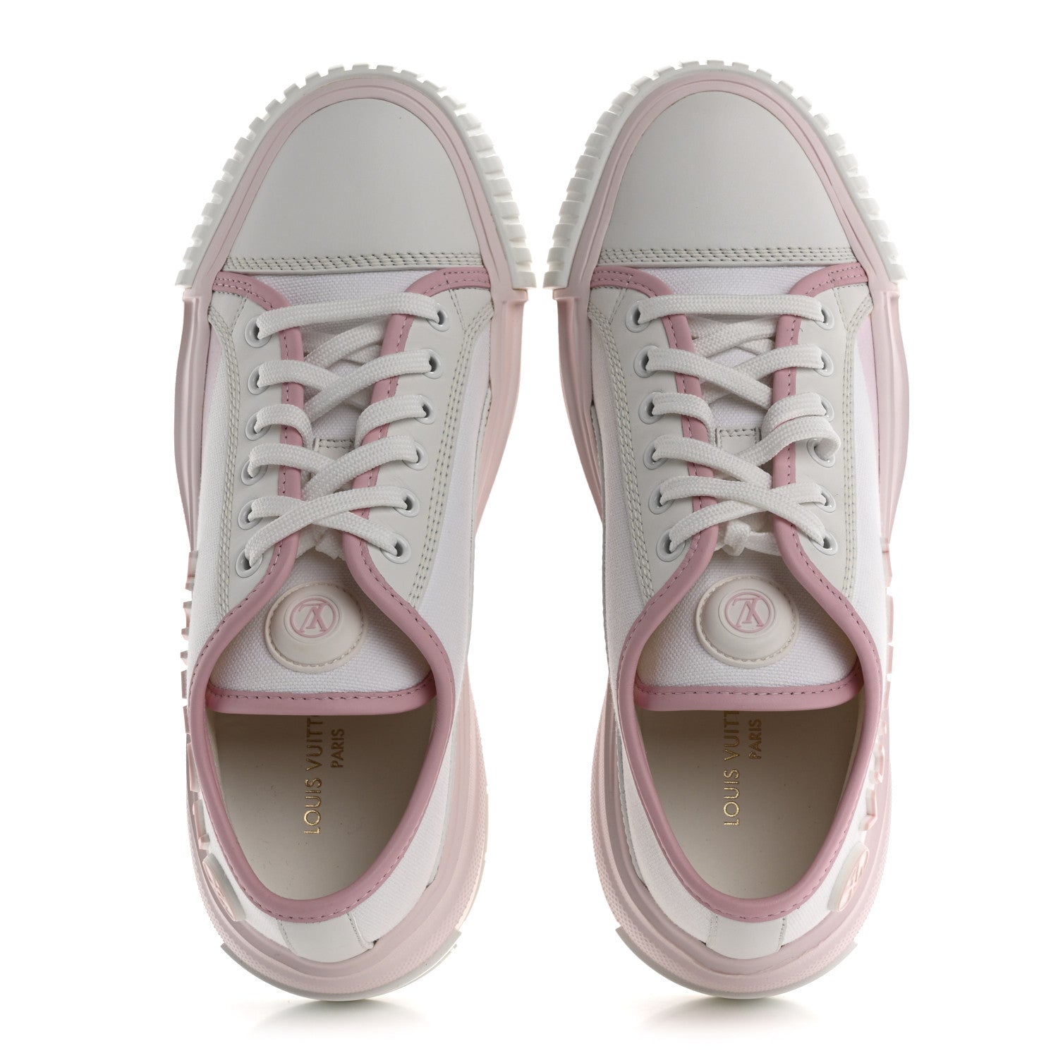 Louis Vuitton Canvas LV Squad Sneakers 38 White Pink 2 of 9