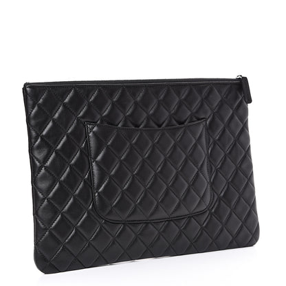 Chanel Lambskin Quilted Large Cosmetic Case Black 2 of 7