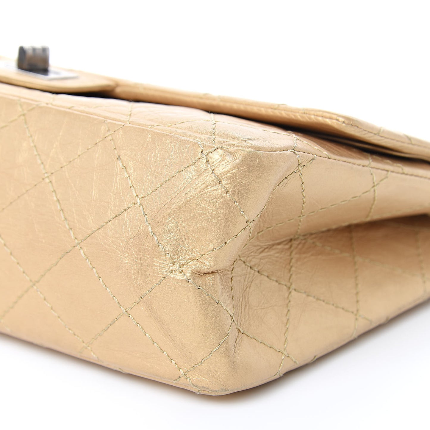 Metallic Aged Calfskin Quilted 2.55 Reissue 226 Flap Gold