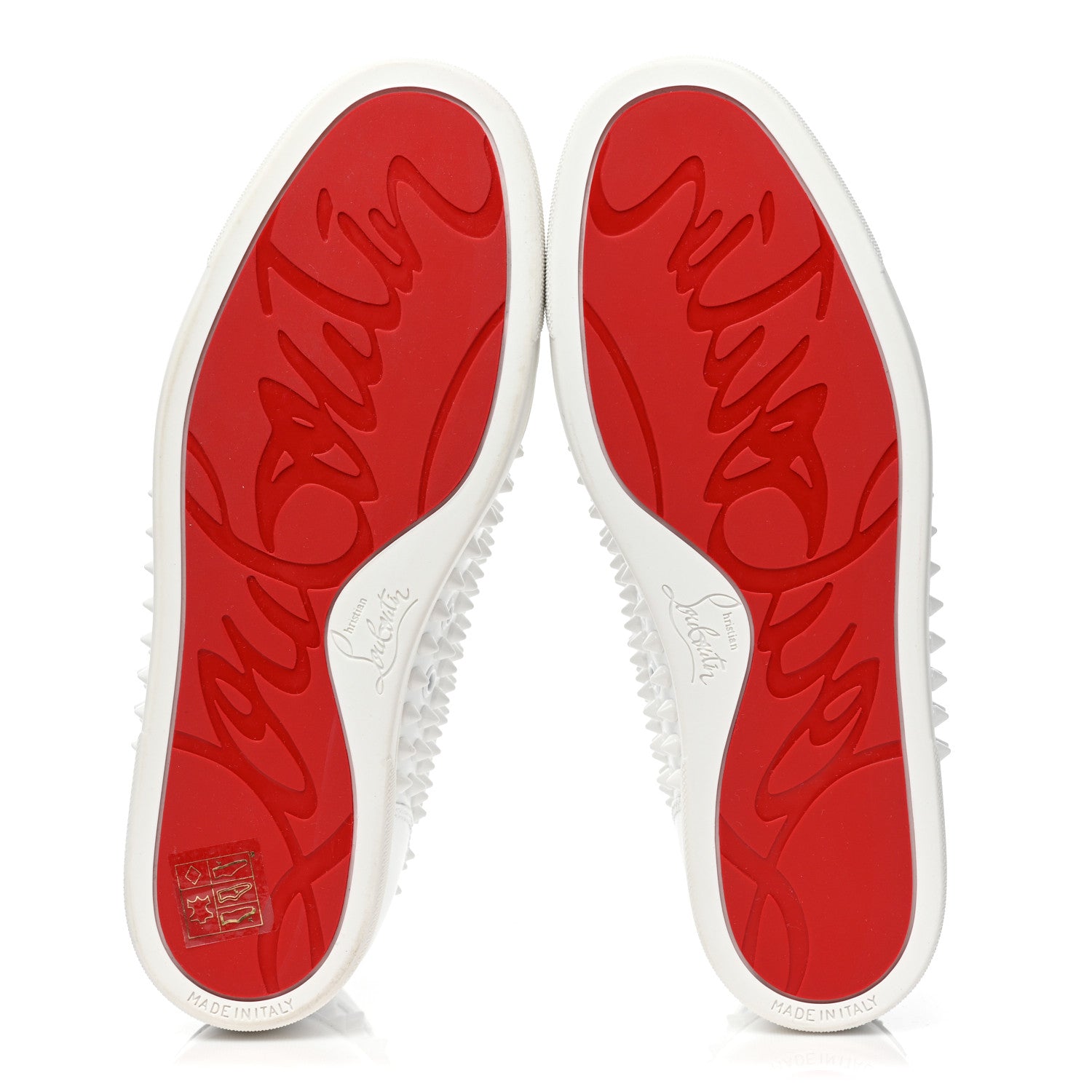 Christian Louboutin Calfskin Womens Louis Spikes Flat Sneakers 39.5 White 6 of 16