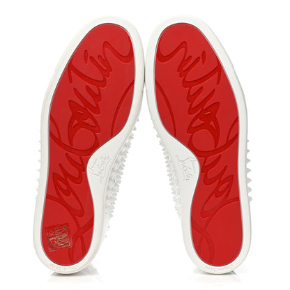Christian Louboutin Calfskin Womens Louis Spikes Flat Sneakers 39.5 White 6 of 16
