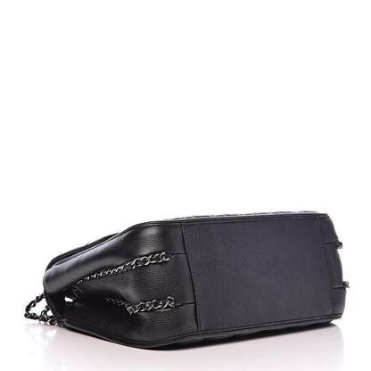 Chanel Calfskin Quilted Medium Frame In Chain Flap Black 4 of 12
