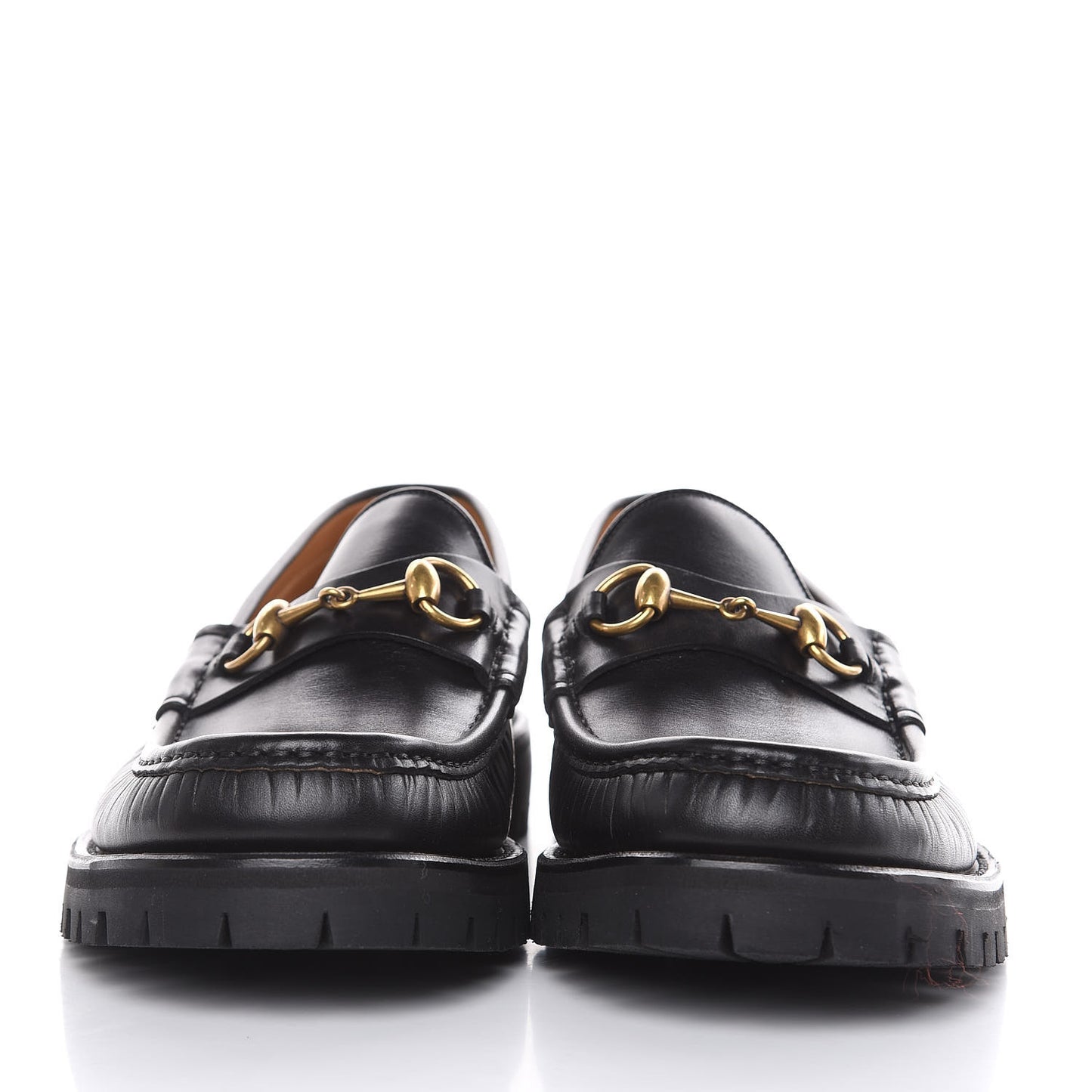 Calfskin Cirano Lux Mens Horsebit Lug Sole Loafers 7.5 Black