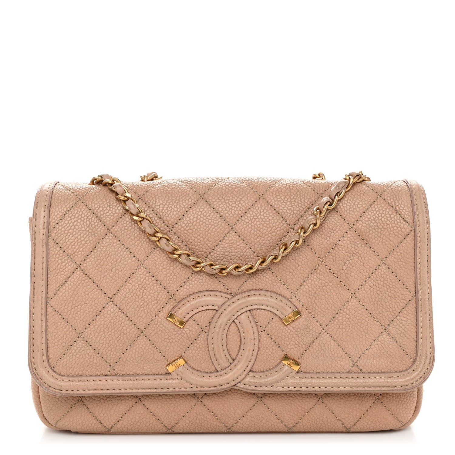 Chanel Caviar Quilted Small CC Filigree Flap Beige 1 of 10