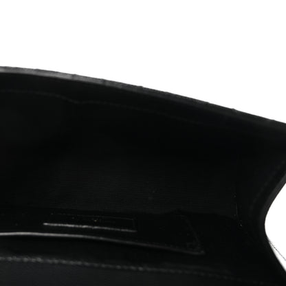 Saint Laurent Grain De Poudre Textured Mixed Matelasse Triquilt Small Monogram Monochrome Satchel Black 5 of 9