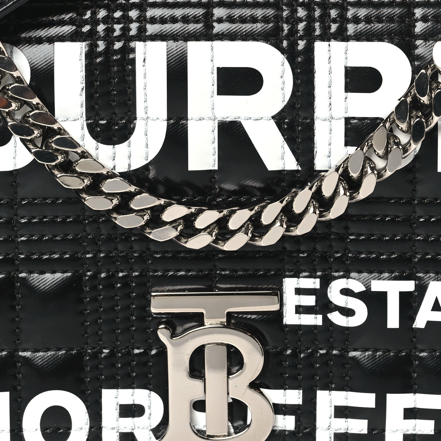 Burberry Patent Quilted Horseferry Print Small Lola Bag Black 7 of 9