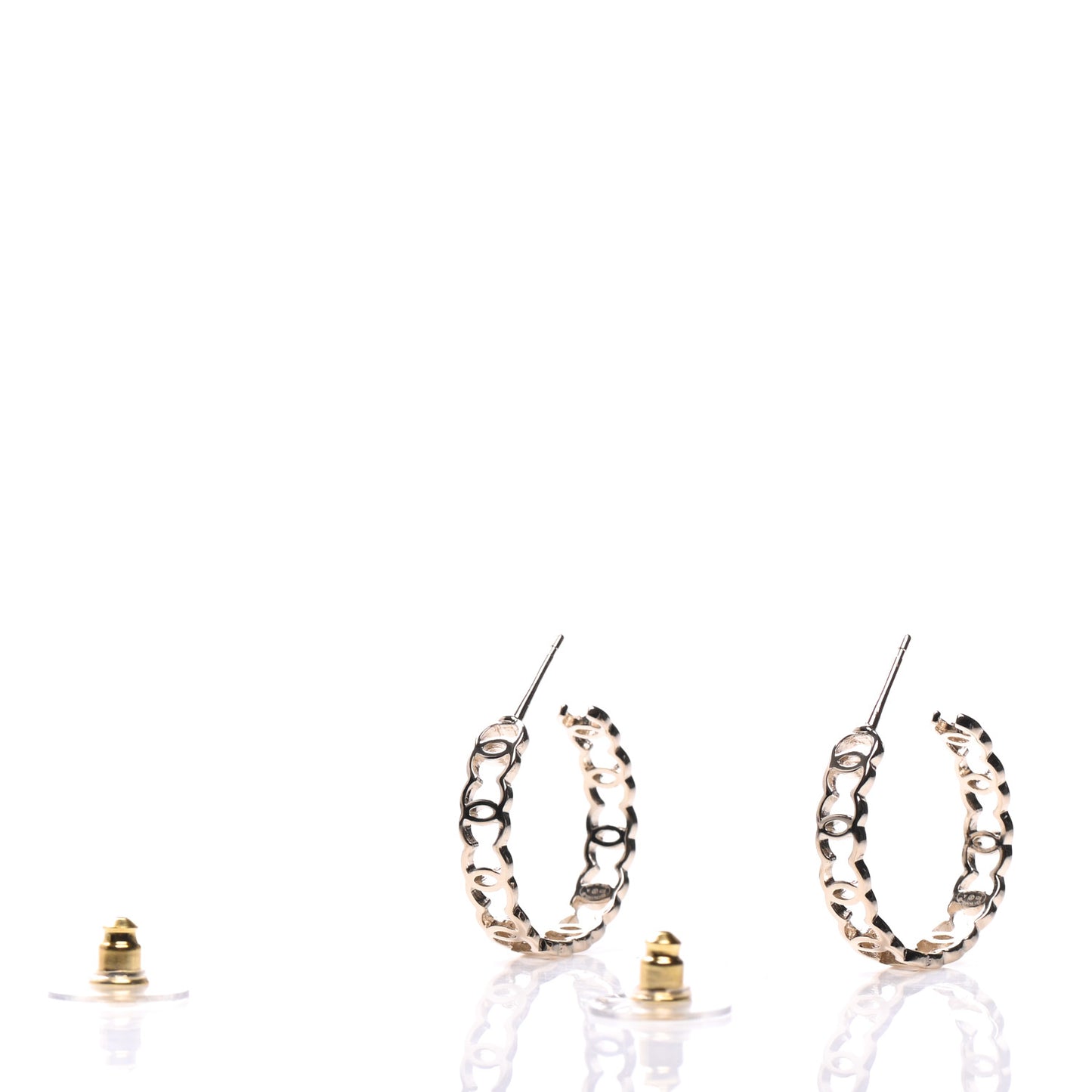 Metal CC Hoop Earrings Gold
