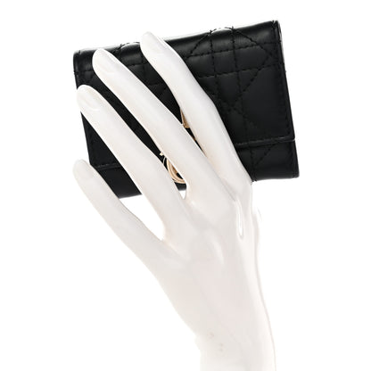 Christian Dior Lambskin Cannage My Dior Veronia Wallet Black 2 of 7