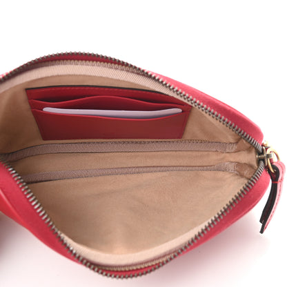 Gucci Calfskin Matelasse Mini GG Marmont Chain Crossbody Bag Hibiscus Red 5 of 9