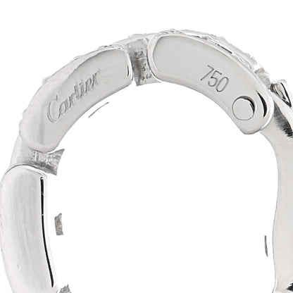 Cartier 18K White Gold Diamond Panthere Maillon 3 Row Paved Earrings 4 of 5