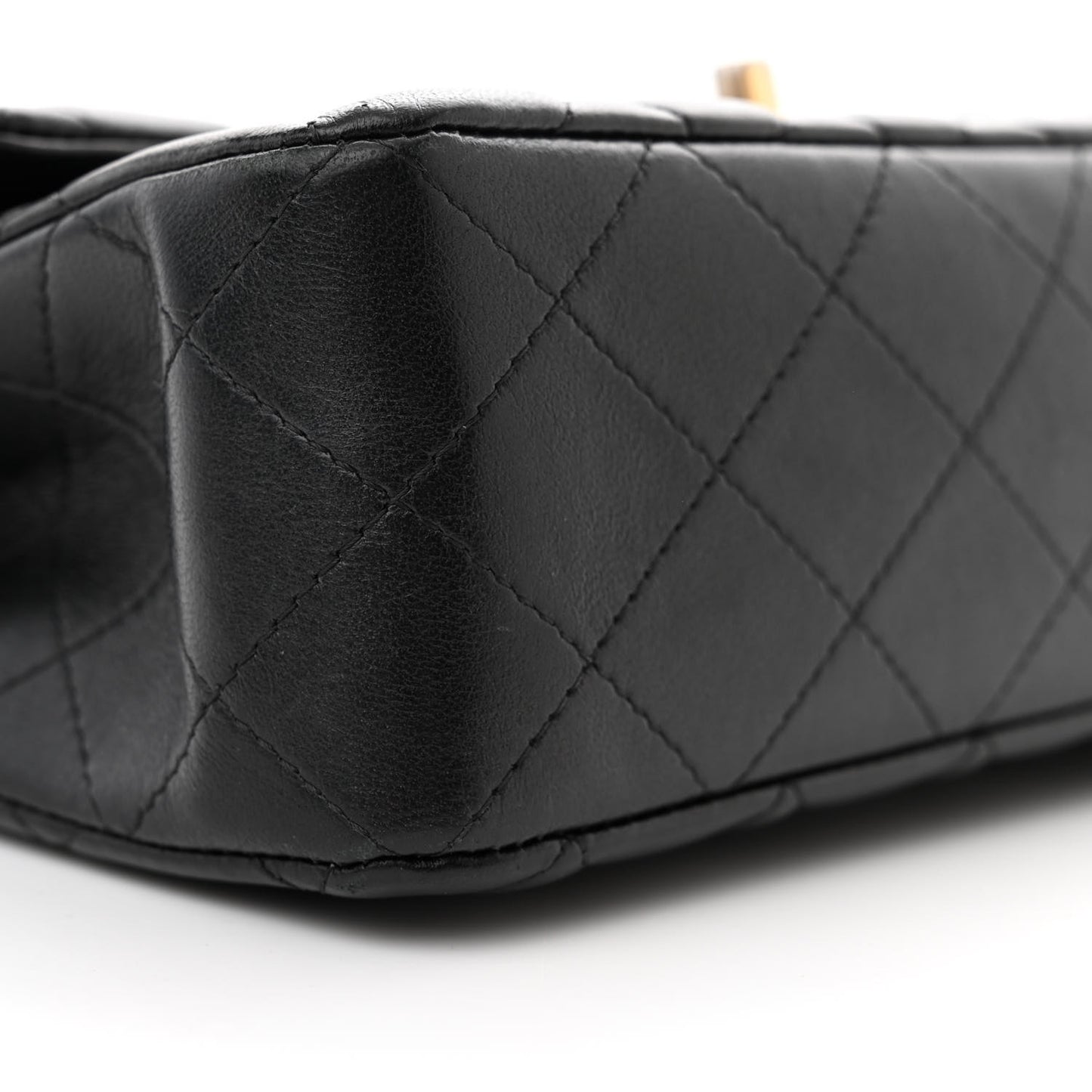 Lambskin Quilted Small Double Flap Black