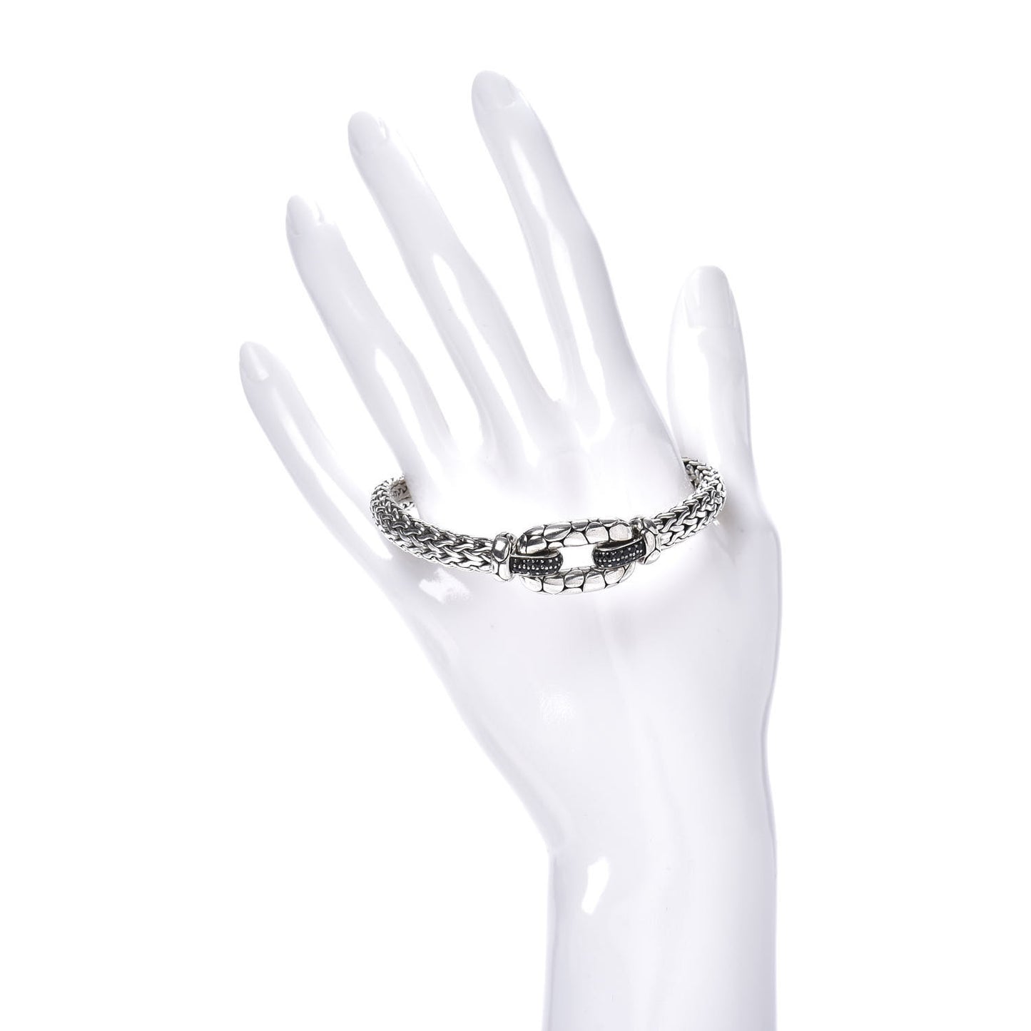 Sterling Silver Black Sapphire Kali Station Bracelet