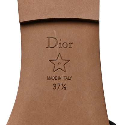 Christian Dior Canvas Embroidered Dior In Lights Dway Flat Slide Sandals 37.5 Turquoise 8 of 9