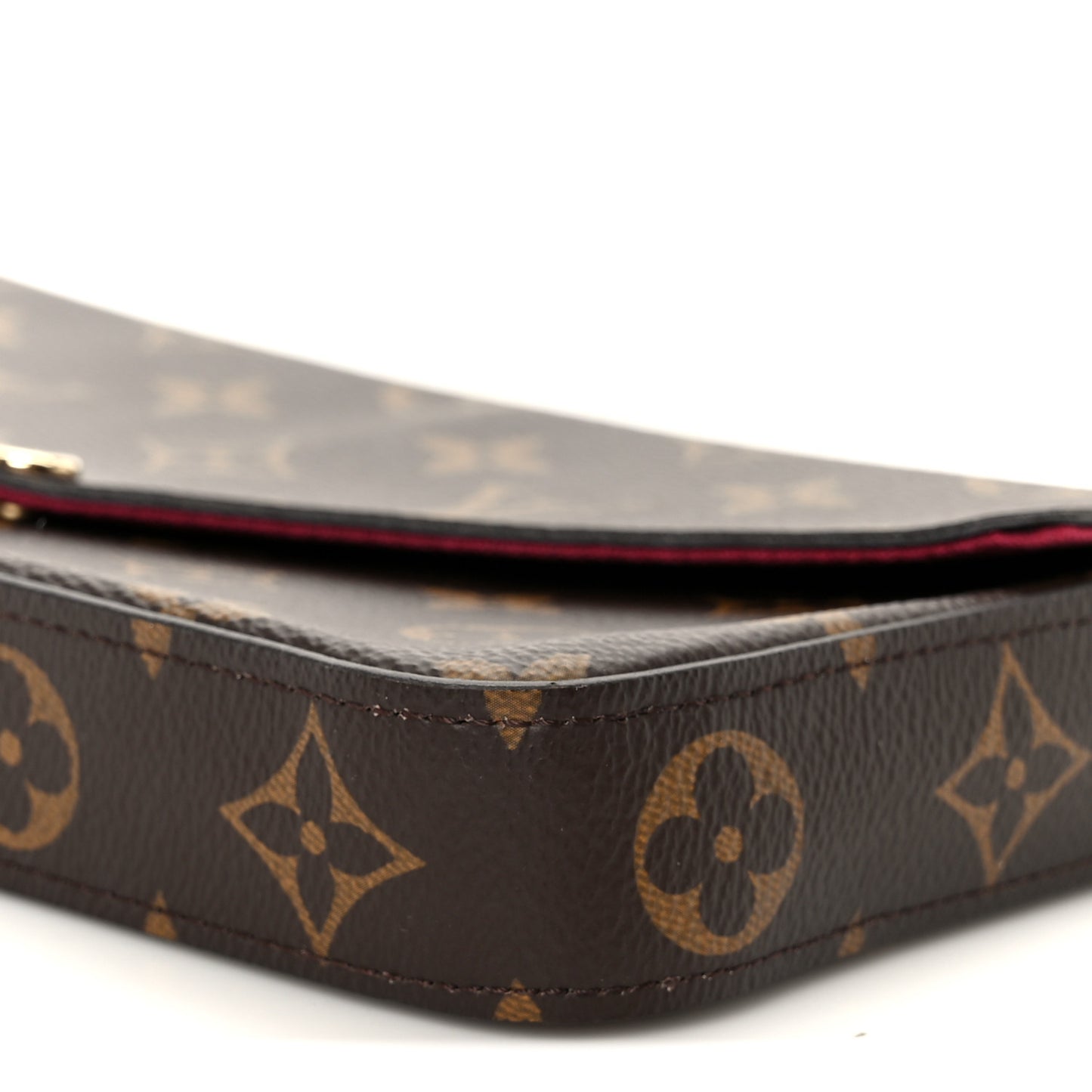 Monogram Pochette Felicie Chain Wallet Fuchsia