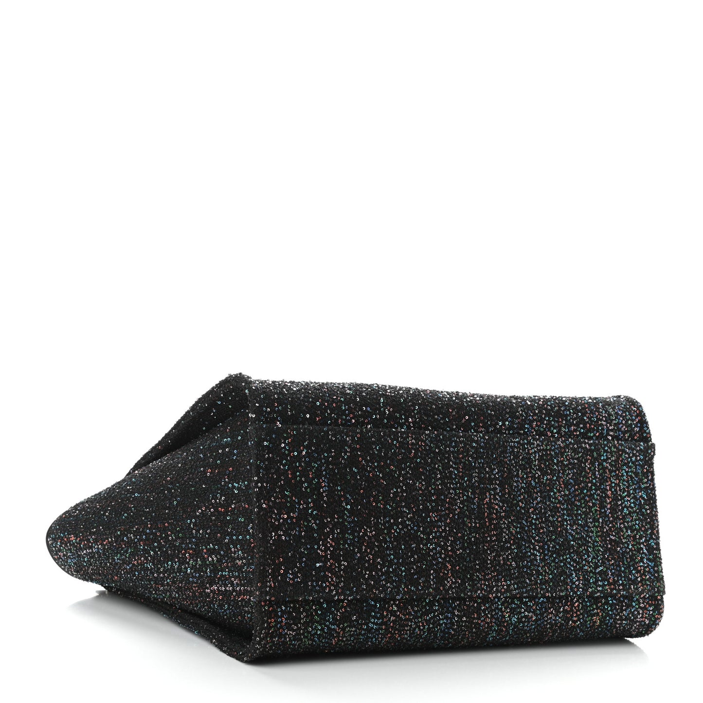 Calfskin Sequin Medium Deauville Tote Black