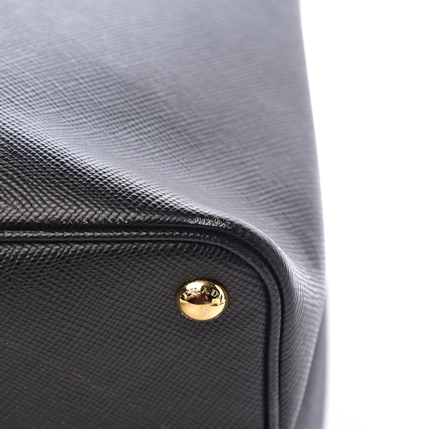 Saffiano Cuir Large Double Bag Black Fuoco