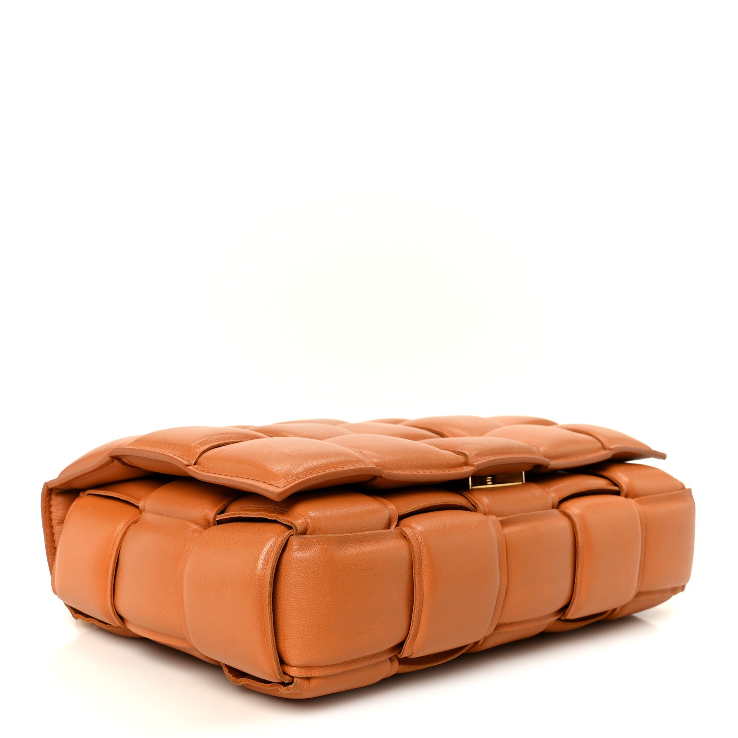 Bottega Veneta Lambskin Maxi Intreccio Padded Chain Cassette Crossbody Bag Caramel 4 of 12