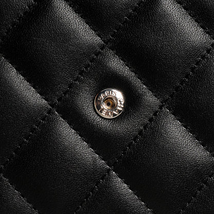 Chanel Lambskin Quilted Wallet On Chain WOC Black 10 of 10