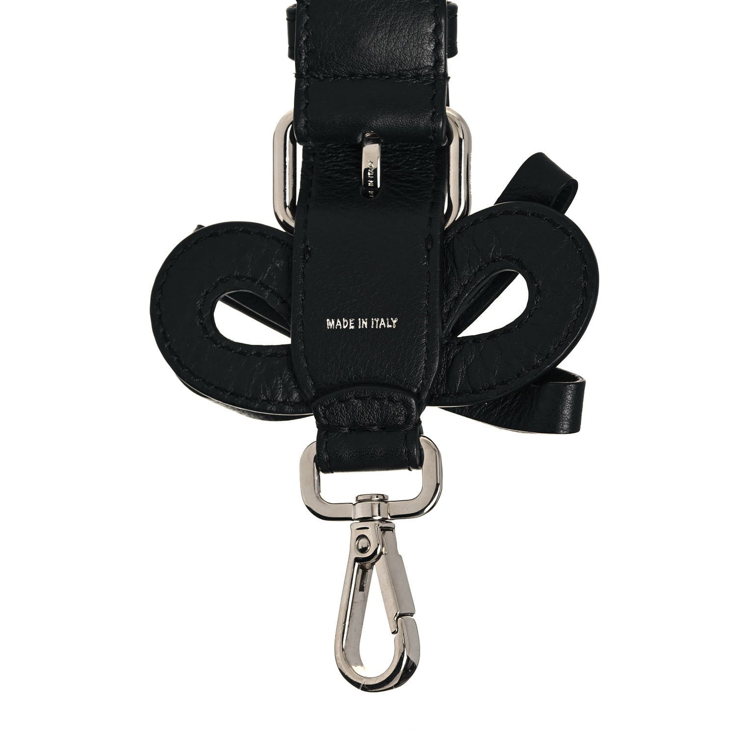 Vitello Dolce Bow Mini Strap You Black