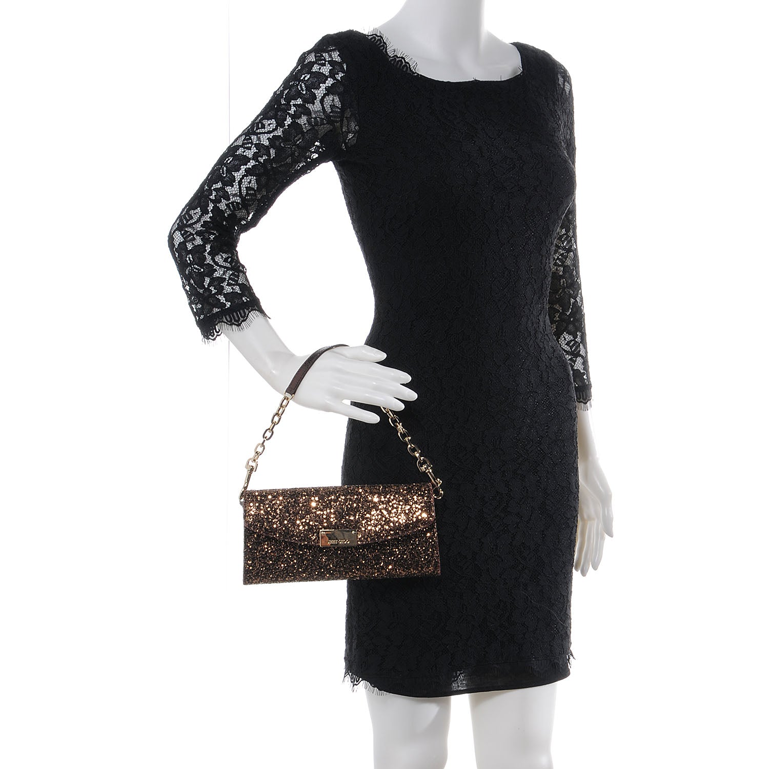 Jimmy Choo Glitter Riane Clutch Copper 2 of 10