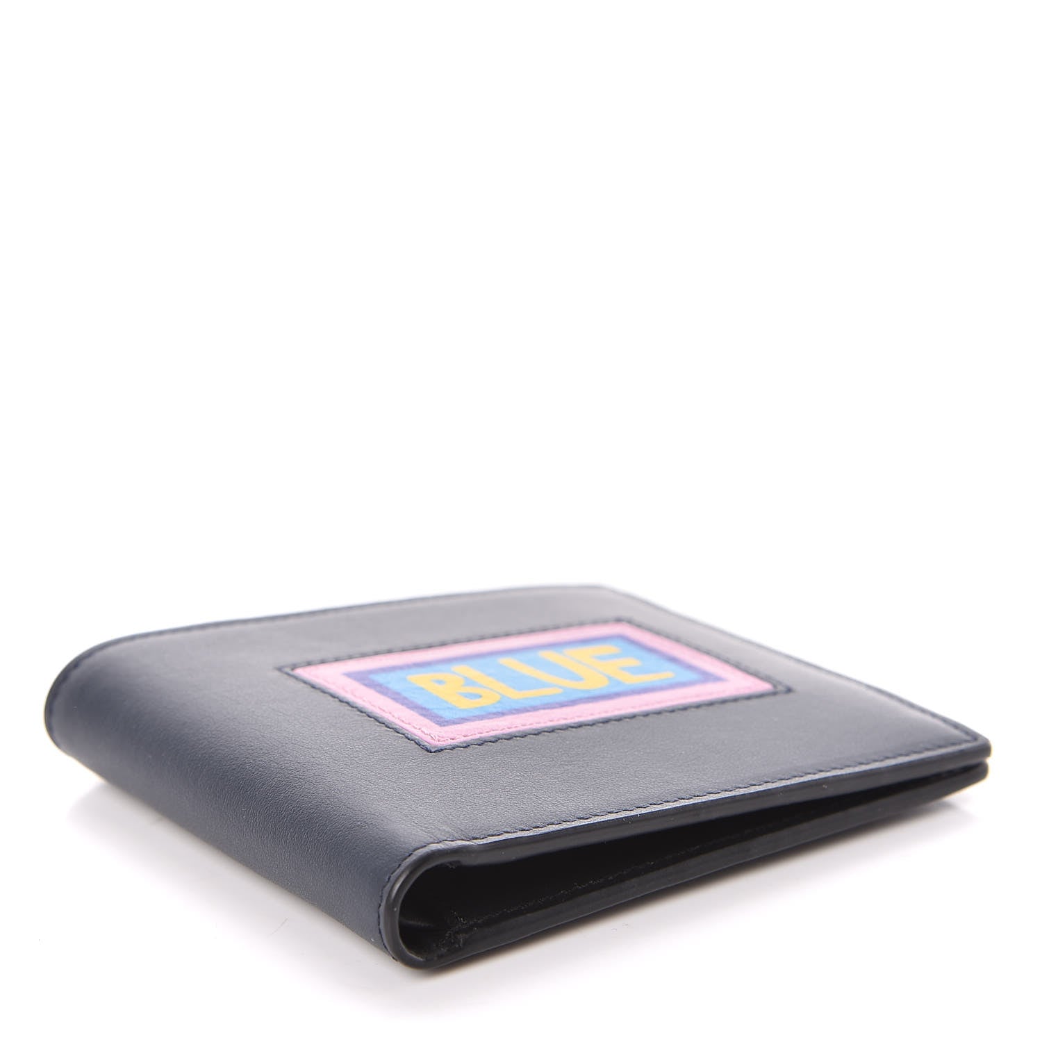 Fendi Vitello Century Vocabulary Blue Bi-Fold Wallet Blue Lavagna 4 of 8