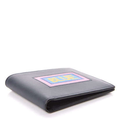Fendi Vitello Century Vocabulary Blue Bi-Fold Wallet Blue Lavagna 4 of 8
