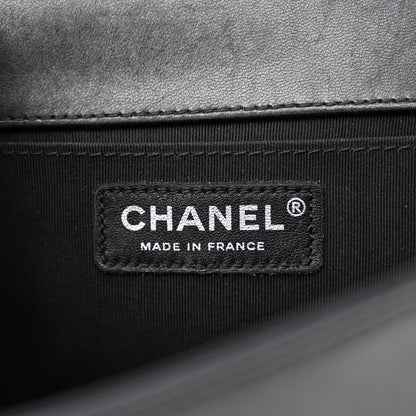 Chanel Lambskin Pleated Medium Boy Flap Black 6 of 14