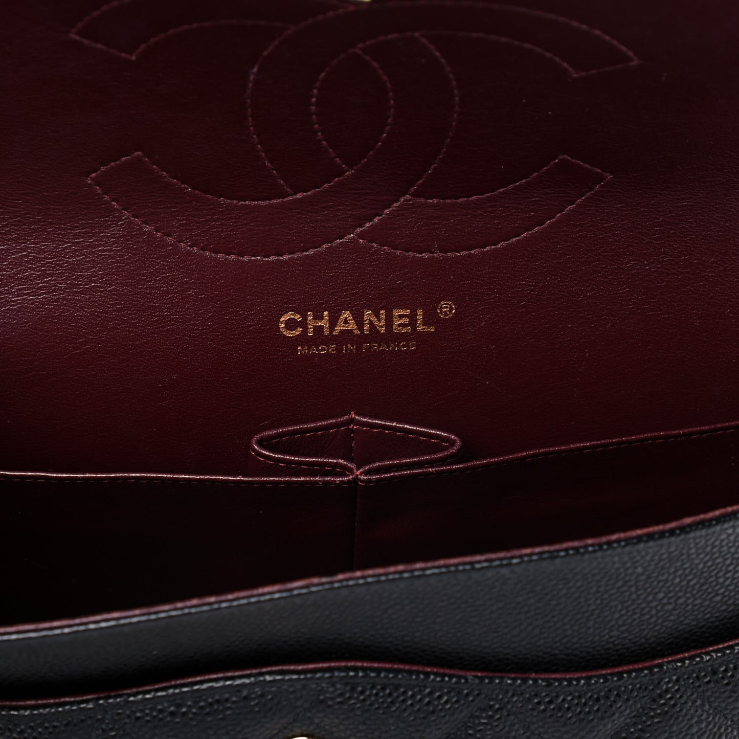 Caviar Quilted Jumbo Double Flap Black
