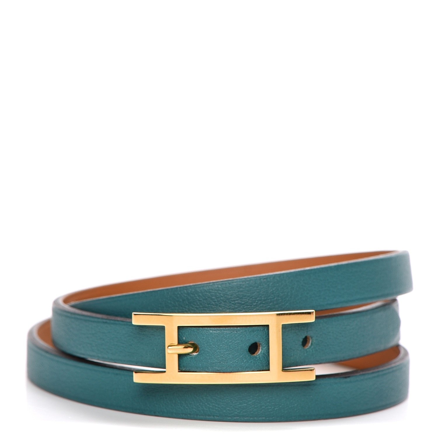 Hermes Swift Hapi 3 MM Triple Tour Wrap Bracelet Malachite 1 of 12