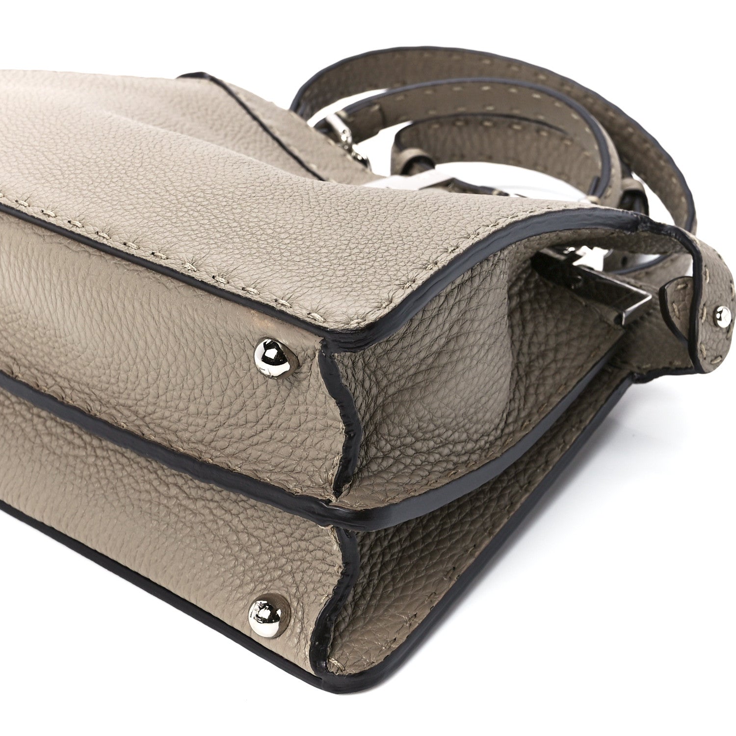 Fendi Cuoio Romano Selleria Chamois Small Peekaboo I SEE U Satchel Corda Camelia Cipria 10 of 11