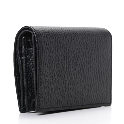 Gucci Pebbled Calfskin GG Marmont Card Case Black 3 of 7