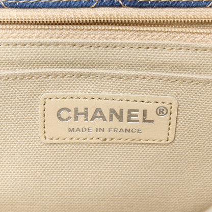Chanel Denim Quilted Jumbo Pompom Flap Dark Blue 6 of 11