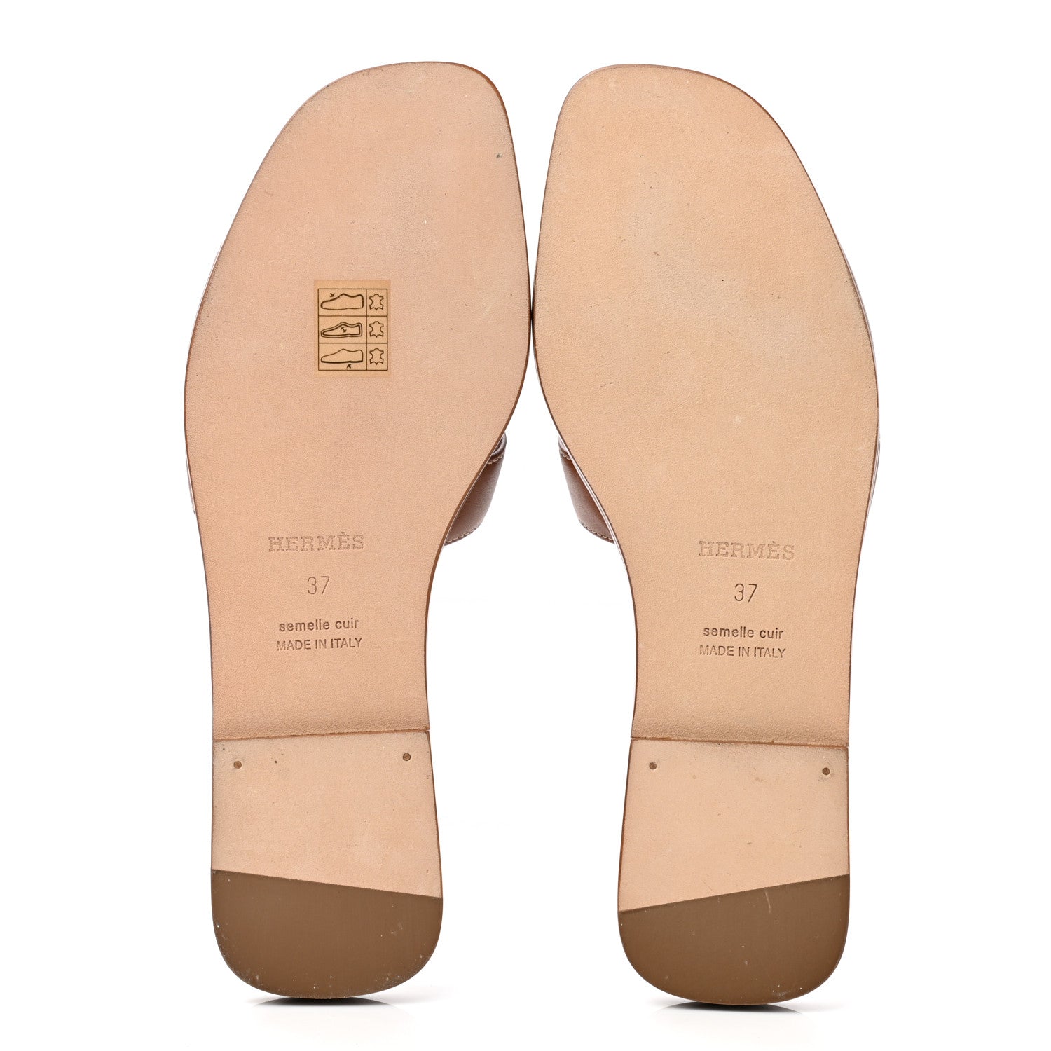 Hermes Box Calfskin Oran Sandals 37 Gold 5 of 9