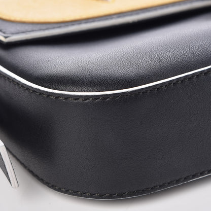 Fendi Vitello Dolce Elite Monster Eyes Bi-Color Baguette Black Yellow 11 of 12
