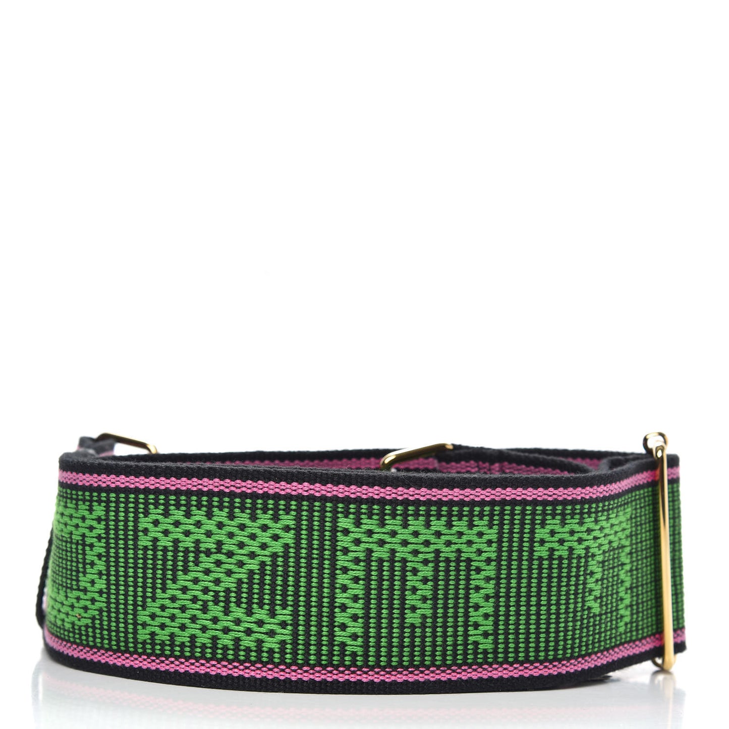 Cannete Ribbon Poly Vitello Century Logo Adjustable Strap You Rosa Antico Verde Black