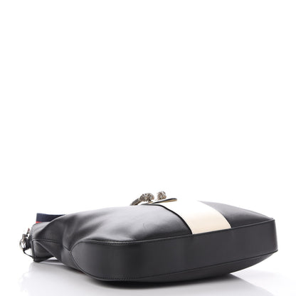 Gucci Calfskin Web Medium Dionysus Hobo Black White 4 of 7