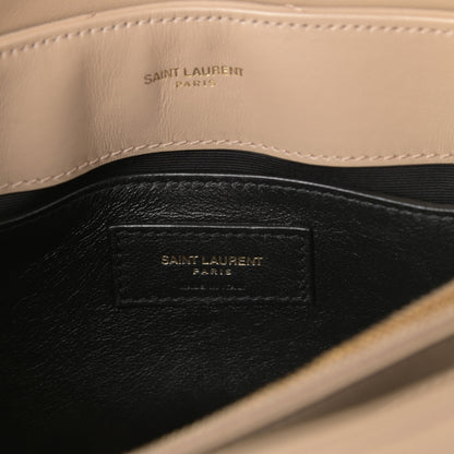 Saint Laurent Calfskin Y Quilted Monogram Small Loulou Chain Satchel Dark Beige 6 of 10