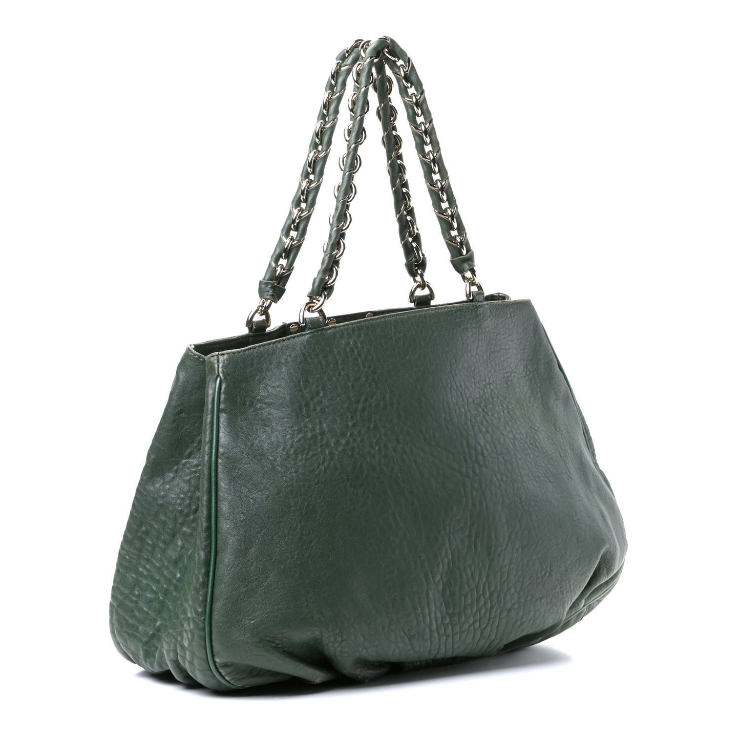 Crinkled Lambskin Mia Tote Verde Inglese