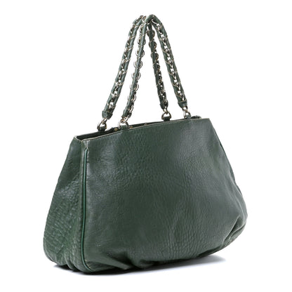 Fendi Crinkled Lambskin Mia Tote Verde Inglese 2 of 11