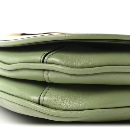 Gucci Roxy Calfskin Web Medium Blondie Top Handle Shoulder Flap Bag Salamander Green 10 of 10