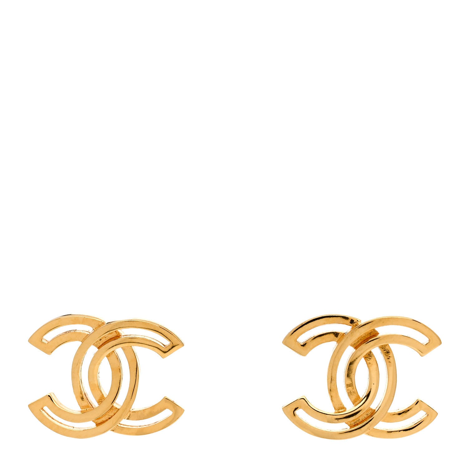 Chanel Metal Obazine CC Earrings Gold 1 of 5