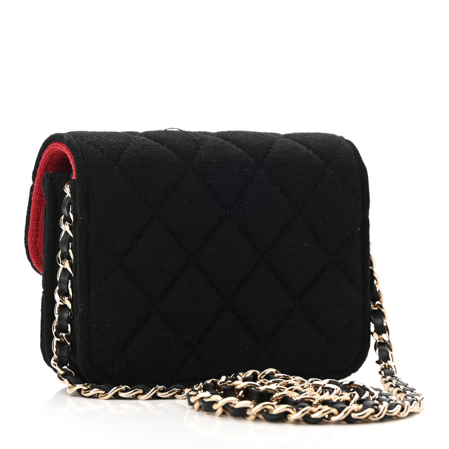 Jersey Quilted Micro Mini Flap Black