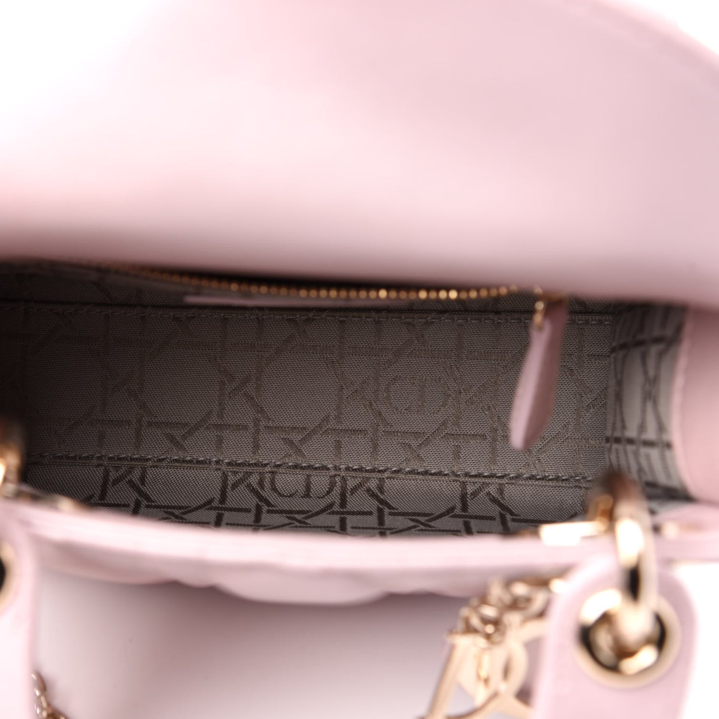 Metallic Lambskin Cannage Mini Lady Dior Lotus