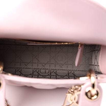 Christian Dior Metallic Lambskin Cannage Mini Lady Dior Lotus 5 of 11