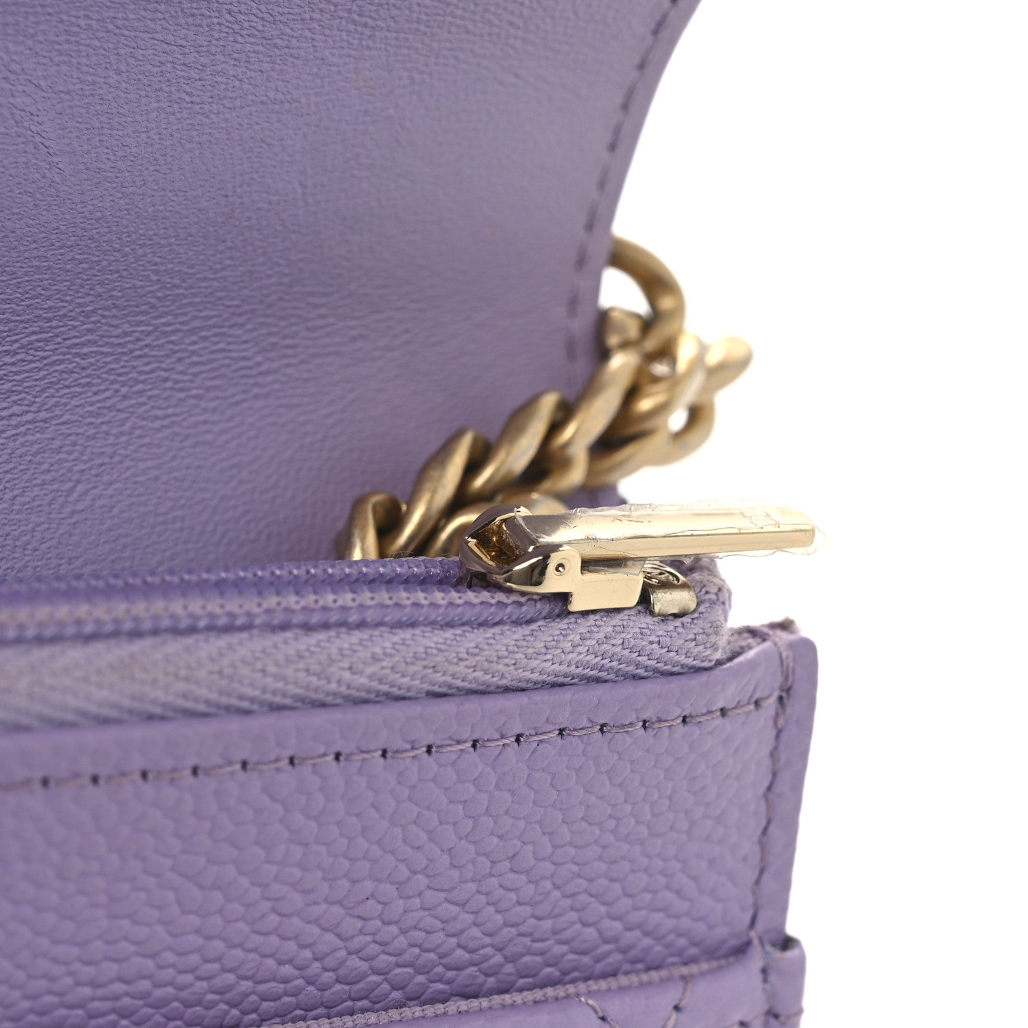 Chanel Caviar Quilted Sweetheart Wallet On Chain WOC Light Purple 13 of 16