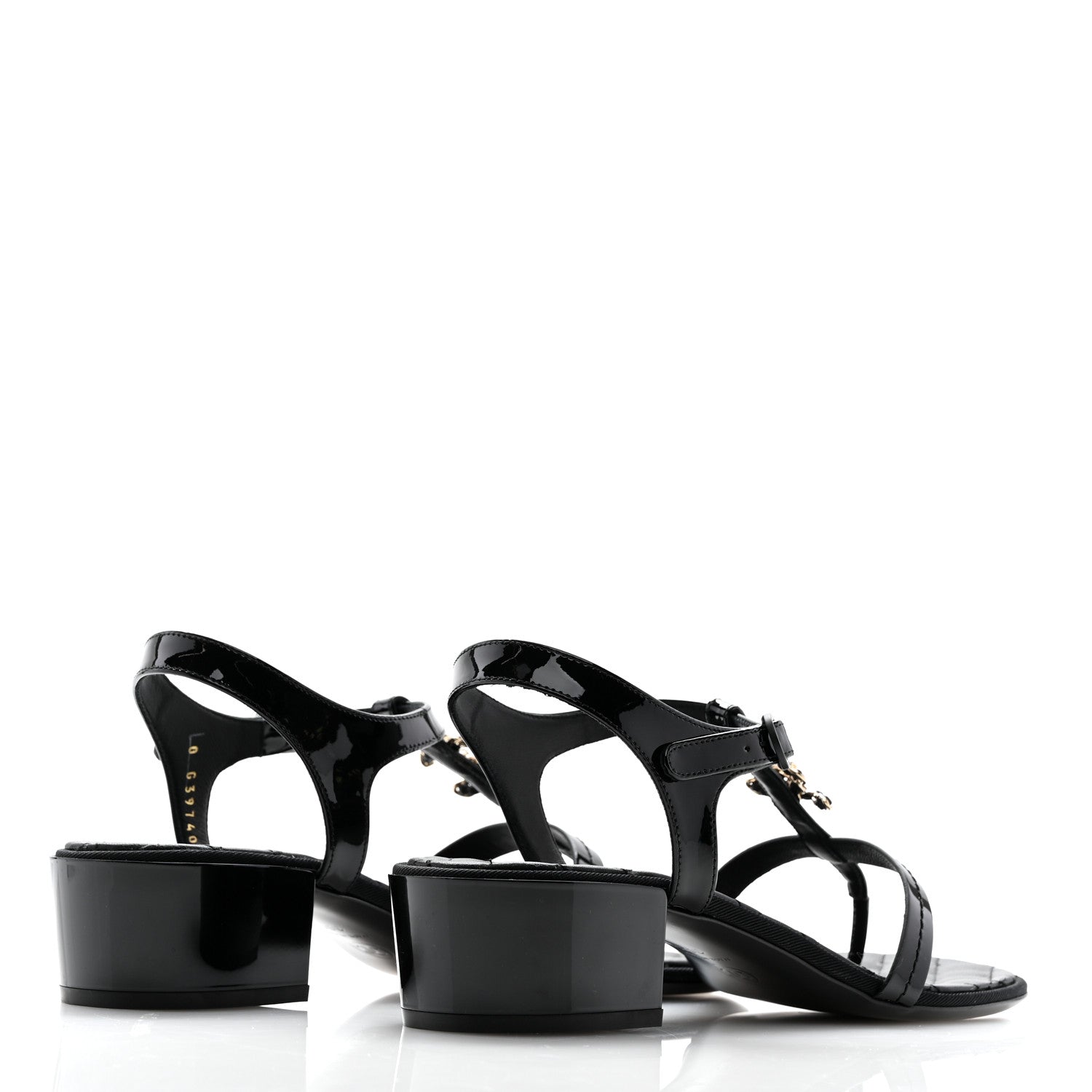 Chanel Patent CC Logo Thong Sandals 39.5 Black 5 of 10