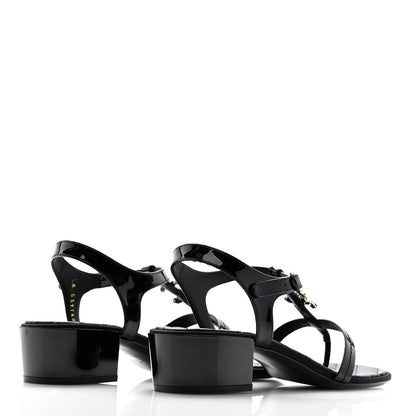 Chanel Patent CC Logo Thong Sandals 39.5 Black 5 of 10